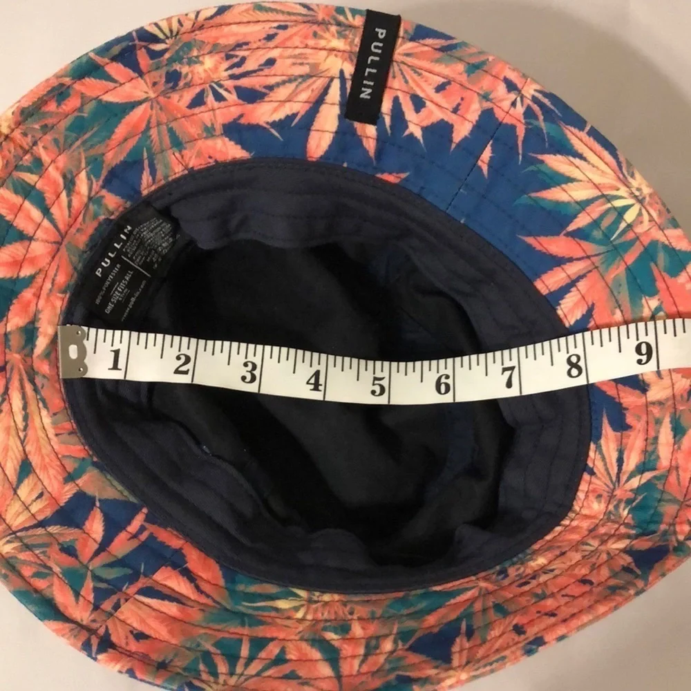 Pullin Colorful MJ Leaf Pattern festival Bucket sun Hat